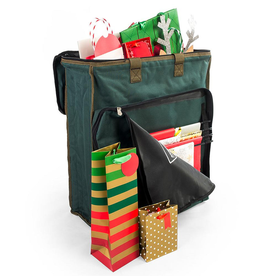 Gift Bag Organizer-20 Storage Tote With 4 Pockets For Wrap